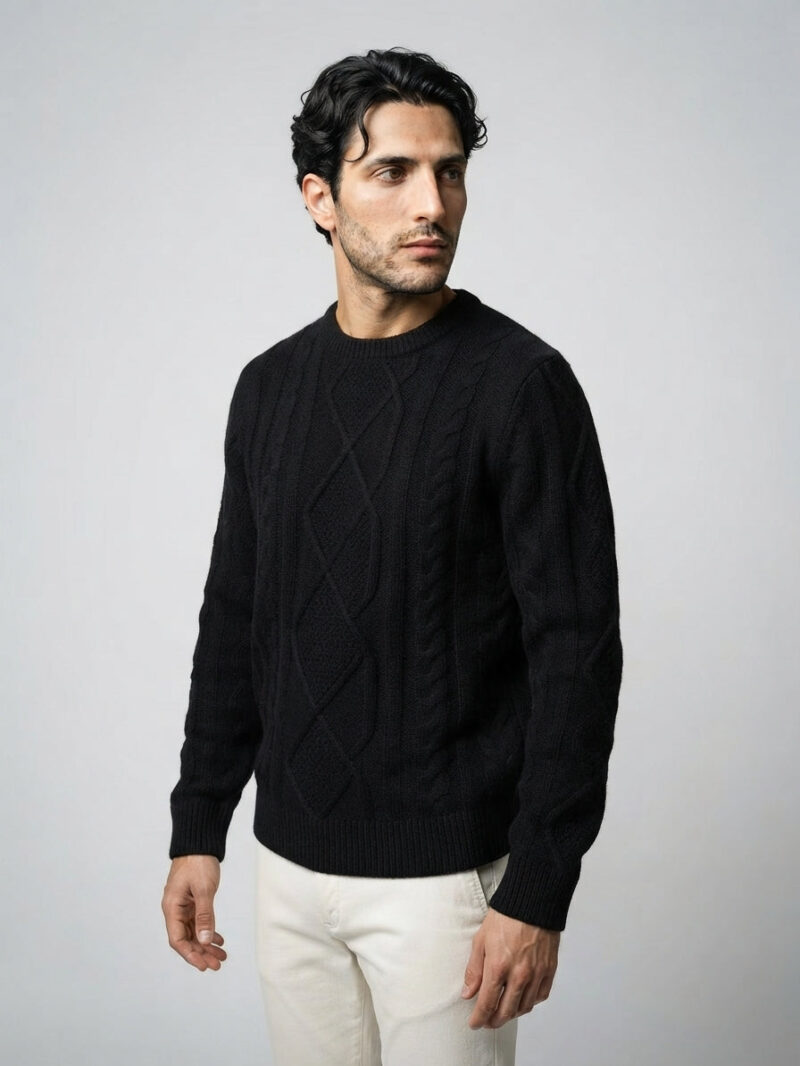 The Aosta Cable Knit — Black