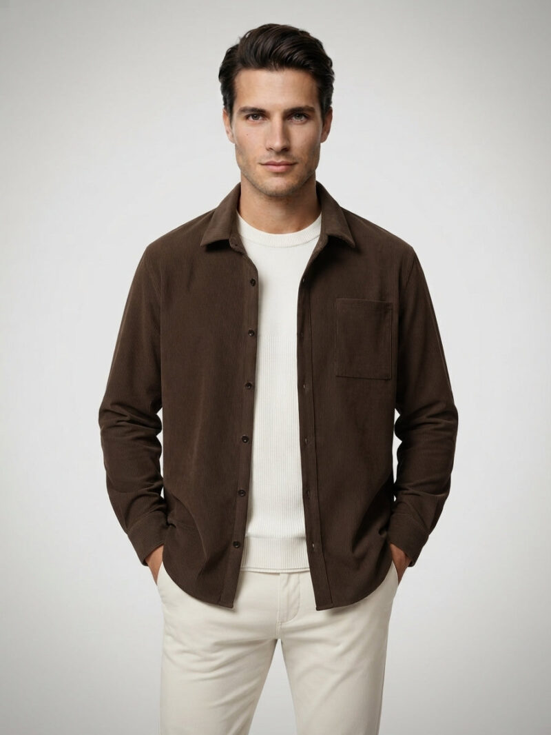 The Assisi Corduroy Overshirt — Brown