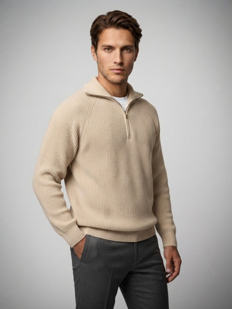 The Bolzano Zip Collar — Beige