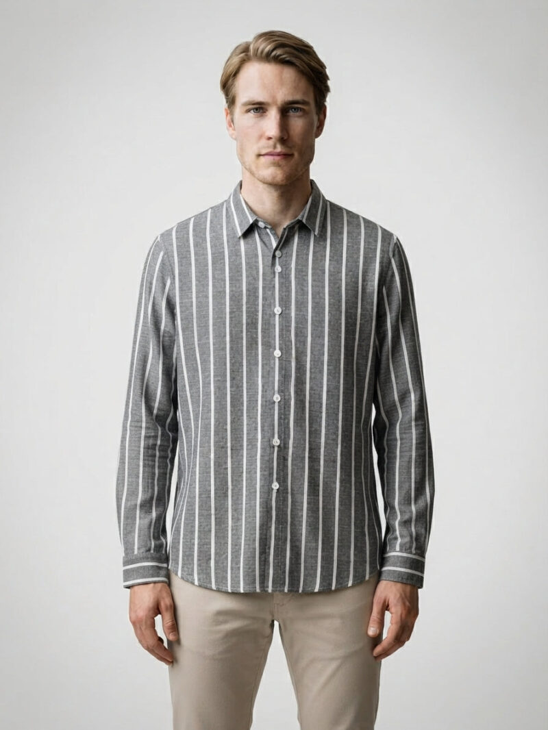 The Capri Striped Shirt — Gray
