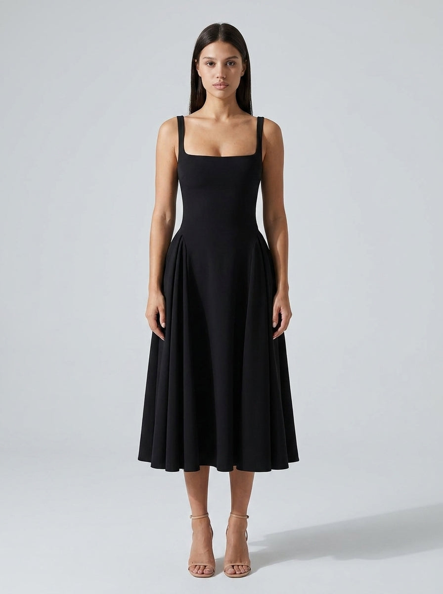 The Fiesole Midi Dress — Black