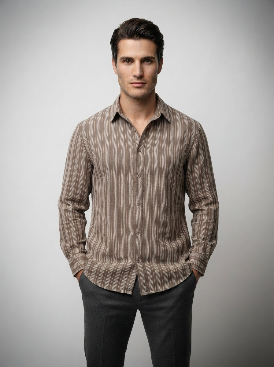 The Orvieto Textured Shirt — Brown