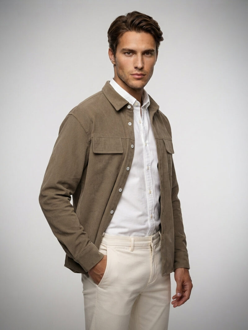 The Perugia Wale Overshirt — Khaki