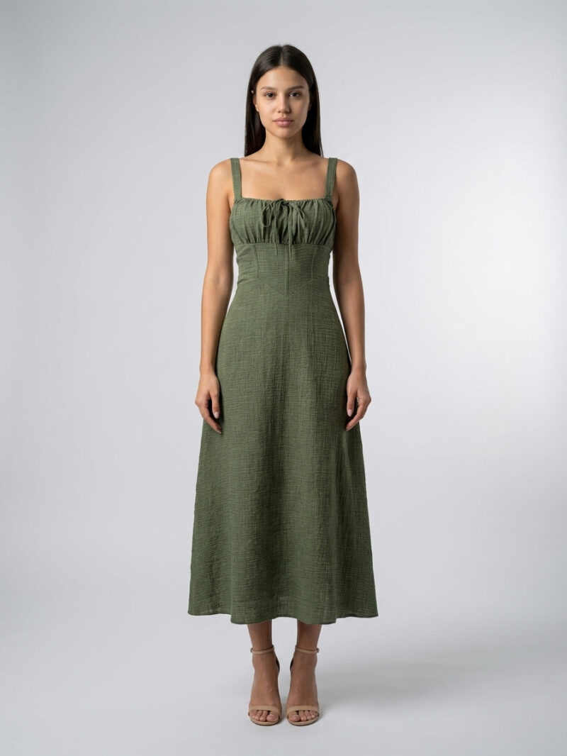The Salo Corset Dress — Olive