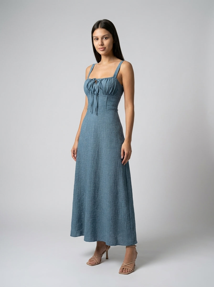 The Salo Corset Dress — Light Blue
