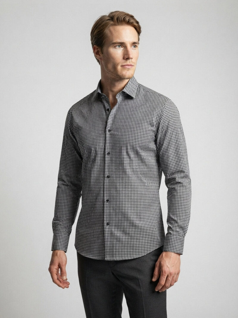 The Siena Check Shirt — Charcoal