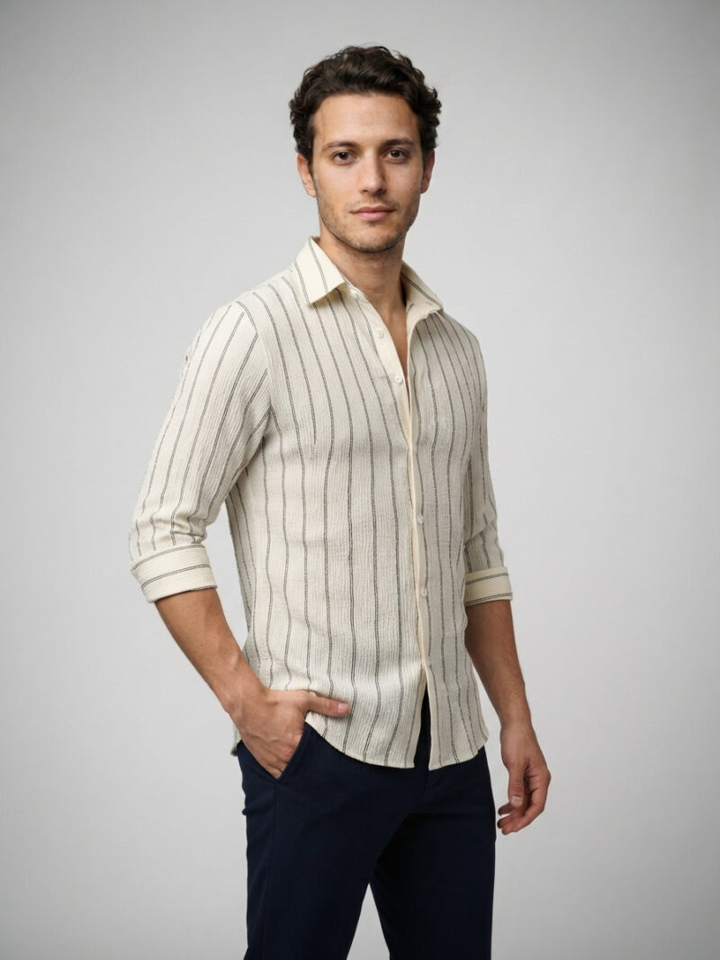 The Sorrento Crinkle Shirt — Cream
