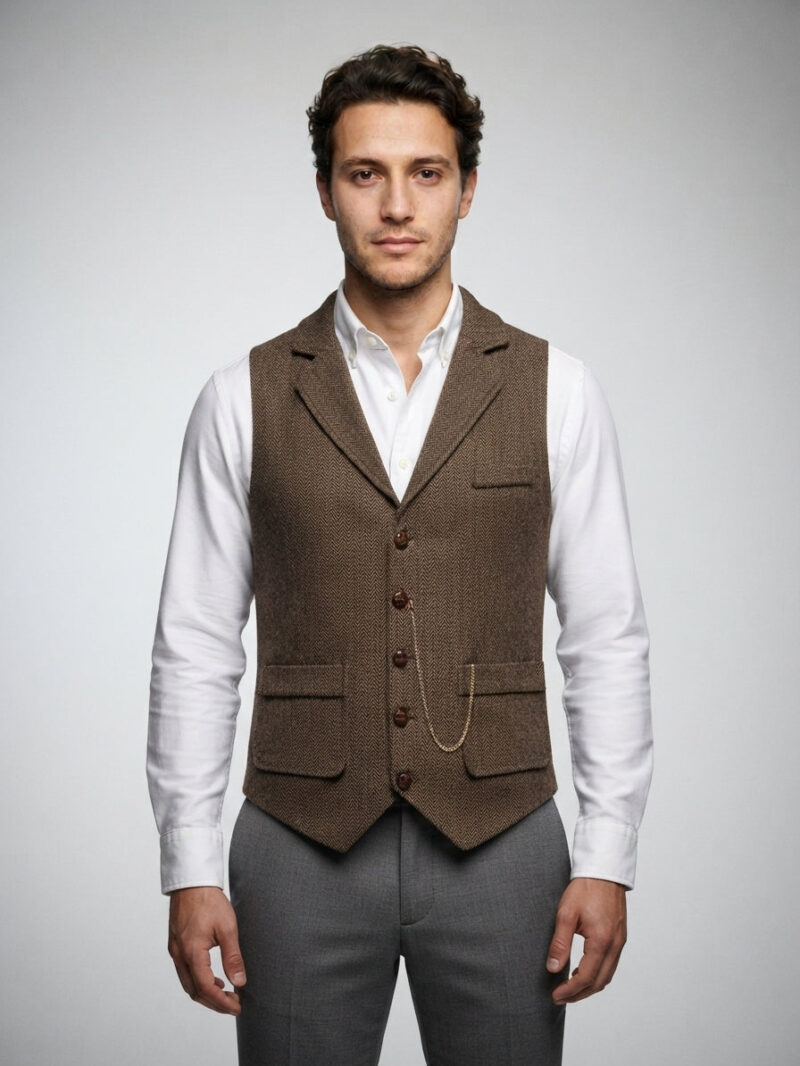 The Spoleto Waistcoat — Brown