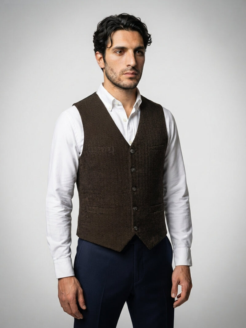 The Todi Waistcoat — Brown