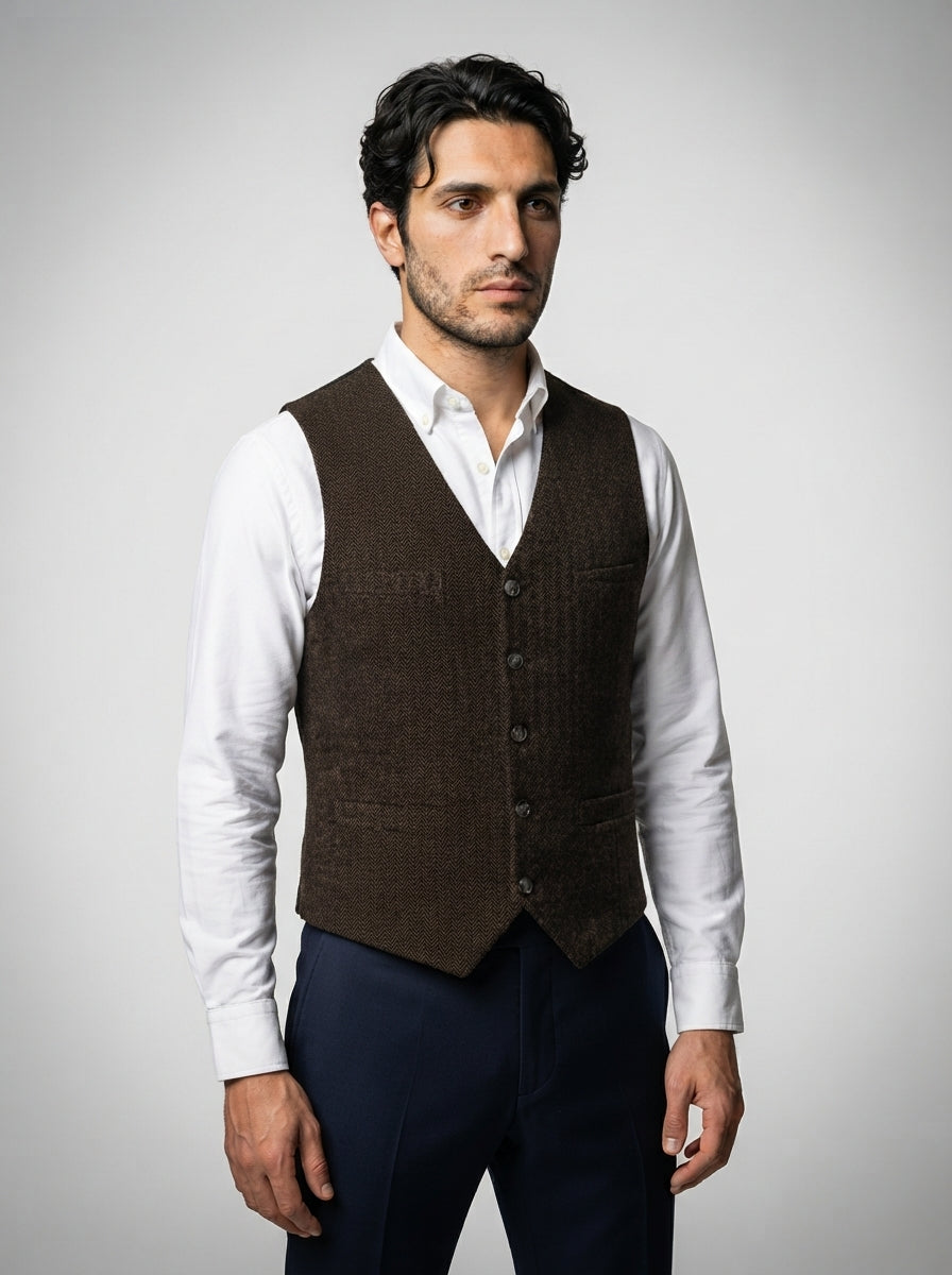 The Todi Waistcoat — Brown