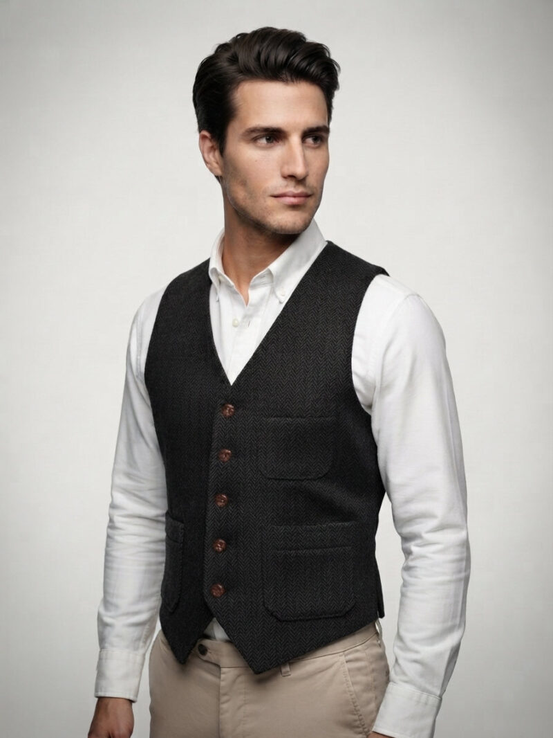 The Urbino Waistcoat — Charcoal