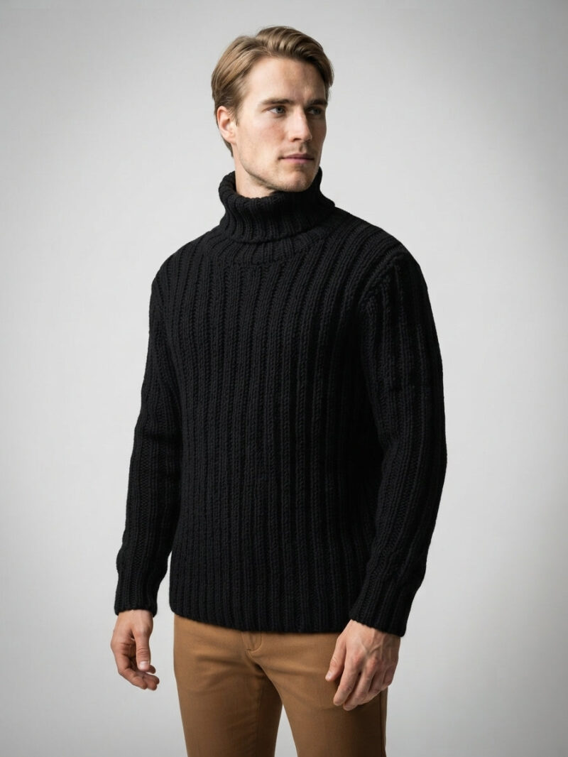 The Varenna Roll Neck — Black